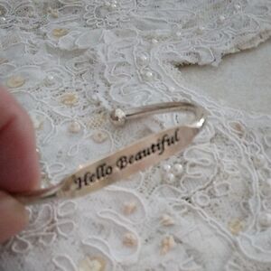 Silver 'Hello Beautiful' Bracelet